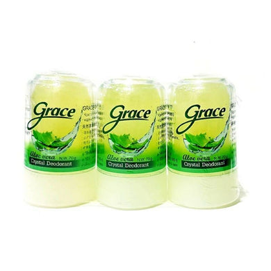 3 pcs X Grace Crystal Deodorant Aloe Vera 70g(roll-on alum deodorant Aloe Vera Recipe 70g)