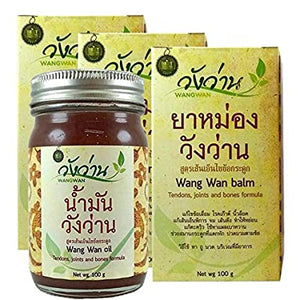 Balm Thai Massage Formula Thai Tendons Wang Wan Cream Herbal 100g/3.5oz. Joints & Bones (Pack of 2)